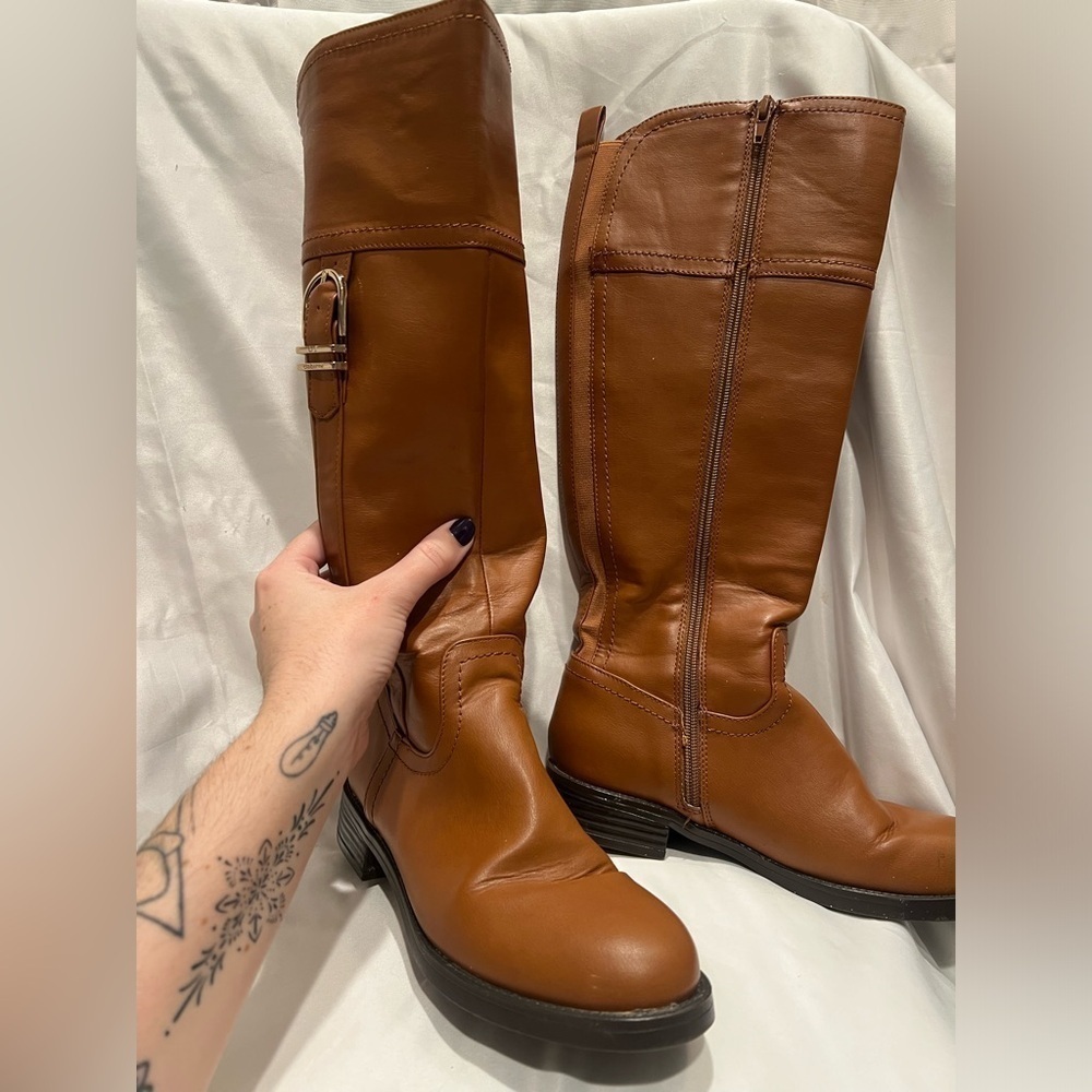 Liz Claiborne Camel Brown Roundup Riding Boots 6 - Picture 3 of 8